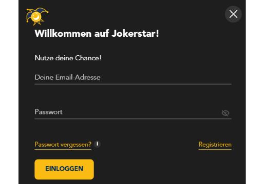 Jokerstar Registrierung